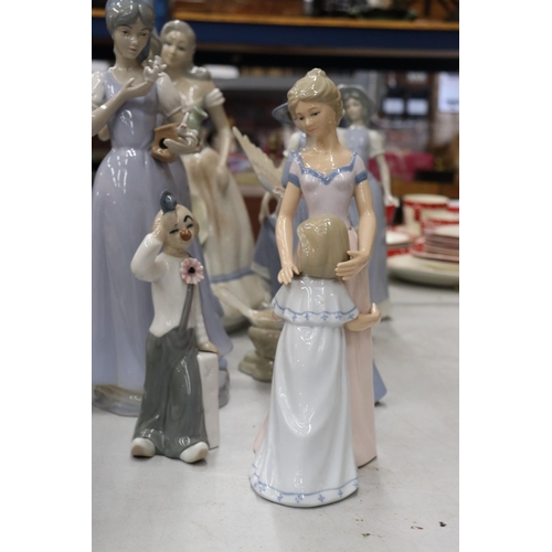 844 - A LARGE QUANTITY OF PORCELAIN FIGURES TO INCLUDE LEONARDO, NADAL, TENGRA, ETC.,