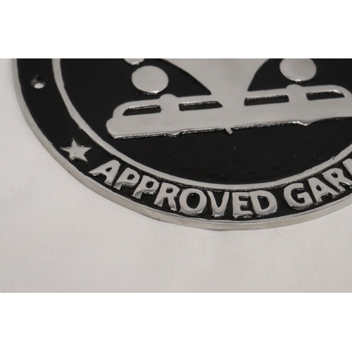 849 - AN ALUMINIUM SIGN SPLITSCREEN APPROVED GARAGE