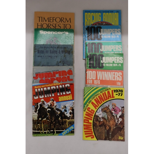 869 - ELEVEN VINTAGE HORSE RACING BOOKS AND PREDICTIONS