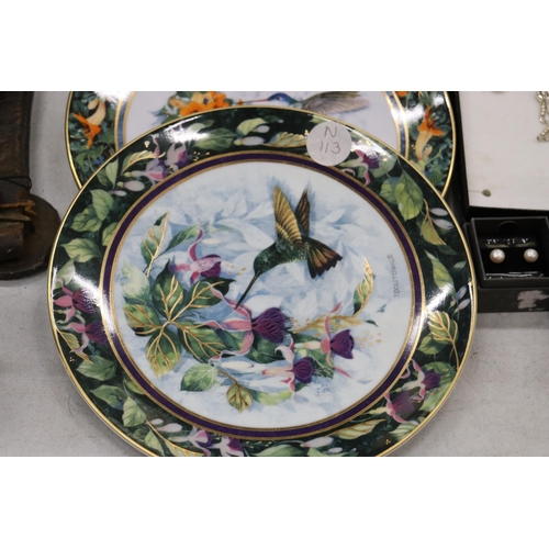 888 - A SET OF SIX, FRANKLIN MINT, HUMMINGBIRD LIMITED EDITION CABINET PLATES, MOST WITH C. O. A'S