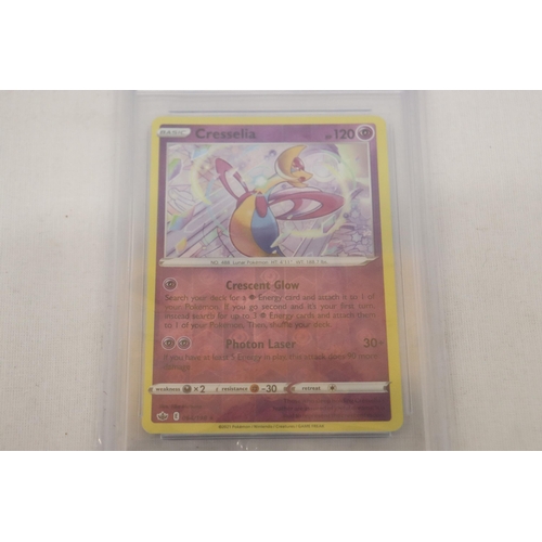 912 - A GRADED 9/10 SHINY CRESSELIA POKEMON CARD - CHILLING REIGN