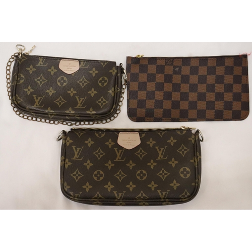 920 - THREE CLUTCH BAGS MARKED 'LOUIS VUITTON', NO PROVENANCE