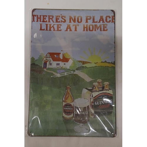 932 - A MAN CAVE METAL SIGN, 'THERE'S NO PLACE LIKE AT HOME'