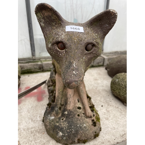 1668 - A CONCRETE GARDEN FIGURE OF A FOX