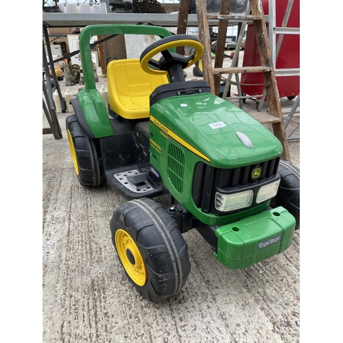 1713 - A JOHN DEERE POWER PULL RIDE ALONG ELECTRIC CHILDS TRACTOR