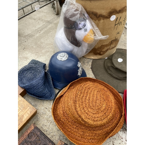 1732 - AN ASSORTMENT OF HATS AND A HAT BOX