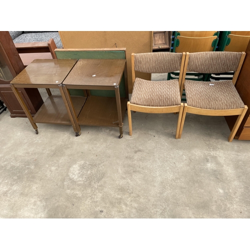 2918 - TWO DINING CHAIRS AND TWO OCCASIONAL TABLES