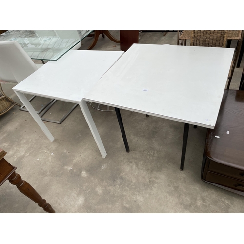 2931 - TWO FORMICA TOP WORK TABLES