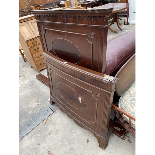 2934 - AN EDWARDIAN MAHOGANY SINGLE BEDSTEAD