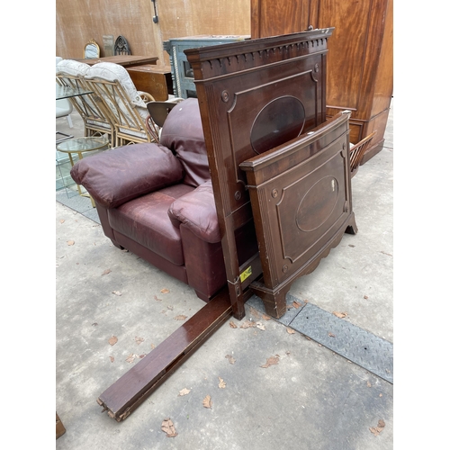 2934 - AN EDWARDIAN MAHOGANY SINGLE BEDSTEAD