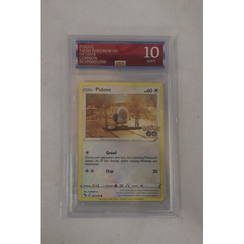 431 - A GRADED 10/10 MINT GEM POKEMON CARD 'PIDOVE', FROM POKEMON GO