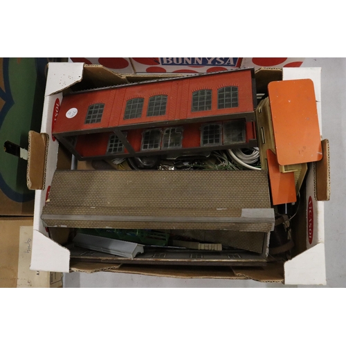 448 - A LARGE QUANTITY OF MODEL RAILWAY ITEMS TO INCLUDE, BUILDINGS, TRAINS, KITS, NUTS AND BOLTS, ACCESSO... 