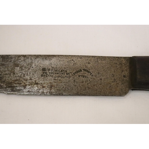 952 - AN ANTIQUE I (JOHN) WILSON BUTCHERS KNIFE