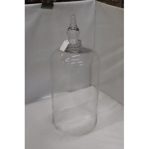 972 - A BLOWN GLASS DOME, HEIGHT APPROX 54CM