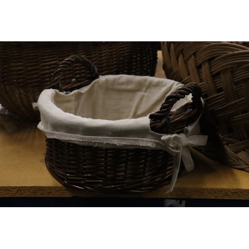 976 - FOUR WICKER BASKET