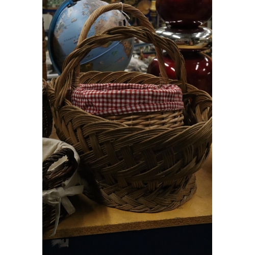 976 - FOUR WICKER BASKET