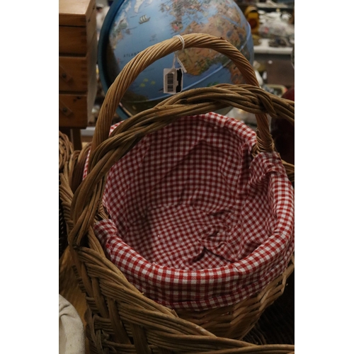 976 - FOUR WICKER BASKET