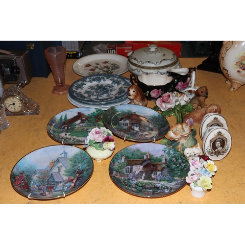 986 - A LARGE QUANTITY OF CERAMICS TO INCLUDE LILLIPUTT LANE CABINET PLATES, ROYAL DOULTON, ETC POSIES, A ... 