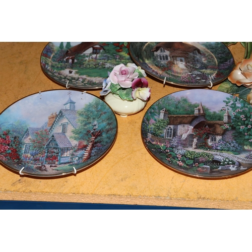 986 - A LARGE QUANTITY OF CERAMICS TO INCLUDE LILLIPUTT LANE CABINET PLATES, ROYAL DOULTON, ETC POSIES, A ... 