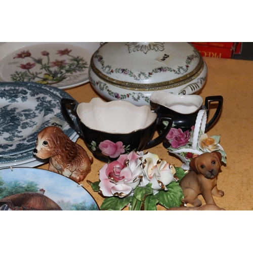 986 - A LARGE QUANTITY OF CERAMICS TO INCLUDE LILLIPUTT LANE CABINET PLATES, ROYAL DOULTON, ETC POSIES, A ... 