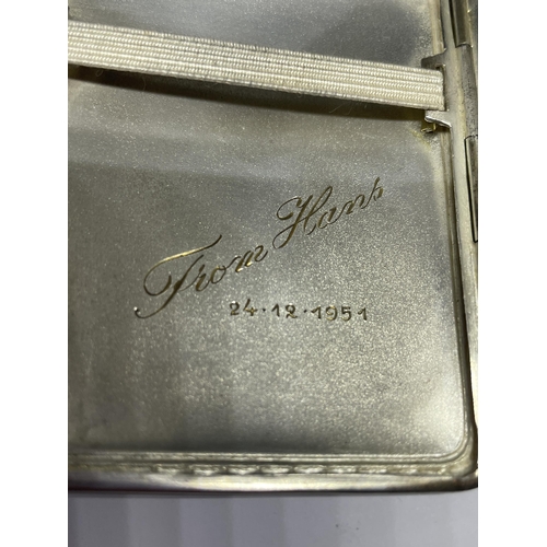 636 - A GERMAN CIGARETTE CASE ENGRAVED MAISIE TO THE FRONT AND FROM HANS 24.12.1951