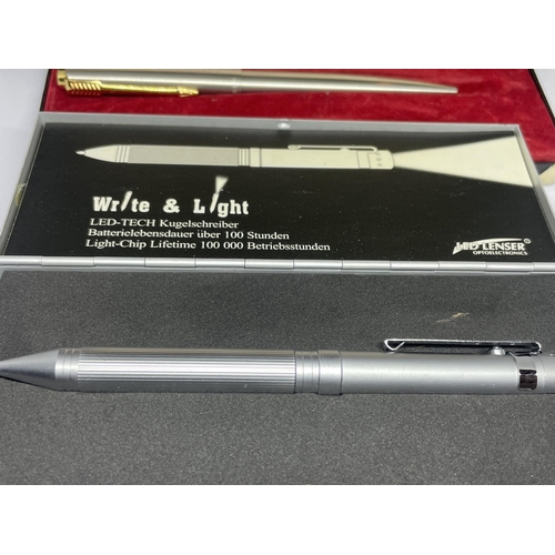 663 - FOUR VARIOUS PENS IN PRESENTATION BOXES TO INCLUDE PARKER