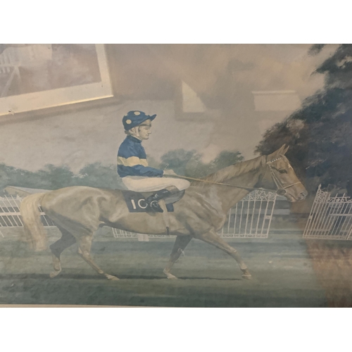 939 - A FRAMED PRINT OF GRUNDY AND PAT EDDERY, BY ARTIST MADELINE SELFE, 71CM X 59CM