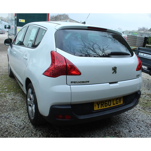 188 - PEUGOT 3008 1.6 HDI 6 SPEED DIESEL MANUAL YR60LGV 143374 MILES FIRST REG SEPT 2010  NO VAT WHILST AL... 