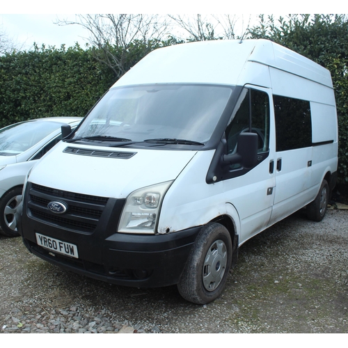 189 - FORD TRANSIT T350L RWD YR60FUW FIRST REG 23/11/10 DIESEL APPROX 240000 MILES  NO VAT WHILST ALL DESC... 