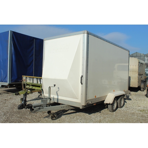 231 - RANCH VAN TRAILER SERIAL NO RTBVWNOV031120201  3500 KG. WITH RAMPS. & TIE BARS ON BPW GERMAN CHASSIS... 