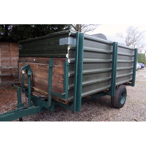 234 - A STABLE YARD TIPPING TRAILER WITH 11' SLIP RAMP IN GOOD WORKING ORDER NO VAT