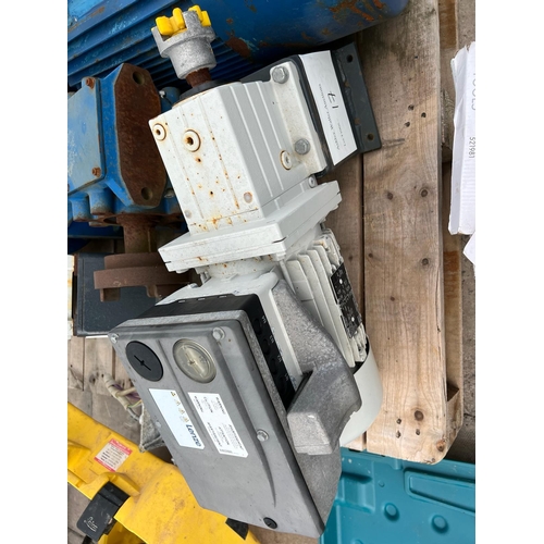 1616 - 2 LENZE 2.2KW MOTORS WITH REDUCTION GEARBOXES INCLUDING VARIABLE FREQUENCY CONTROLLER  + VAT