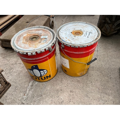 1625 - 2 LARGE PAILS OF JOTUN KUBOTA ORANGE PLANT PAINT  + VAT