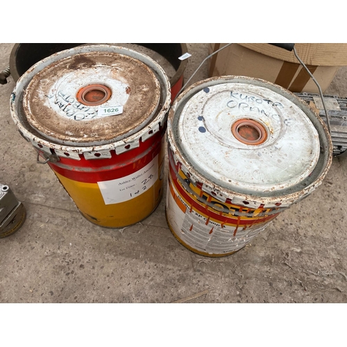 1626 - 2 LARGE PAILS OF JOTUN KUBOTA ORANGE PLANT PAINT  + VAT