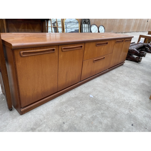 2955 - A MEREDREW RETRO TEAK SIDEBOARD ENCLOSONG TWO DRAWERS AND FOUR CUPBOARDS 79