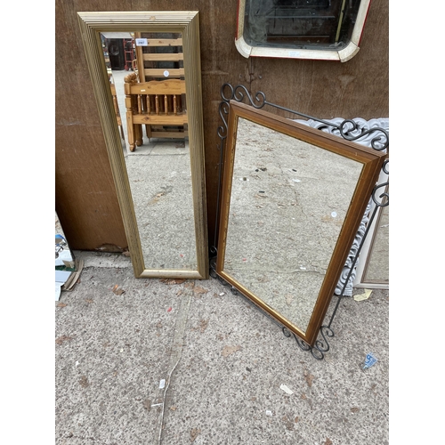 2987 - TWO MODERN WALL MIRRORS