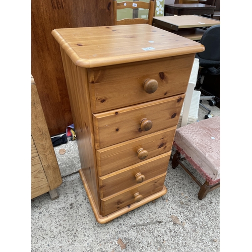 3047 - A MODERN PINE CHEST OF FIVE DRAWERS, 17.5