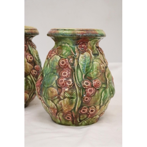 1026 - TWO ANTIQUE FLORAL PLANTERS/VASES