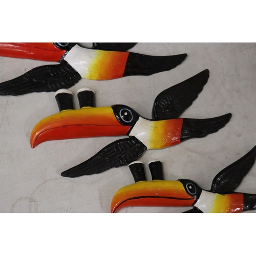 1051 - A FLIGHT OF RESIN TOUCANS