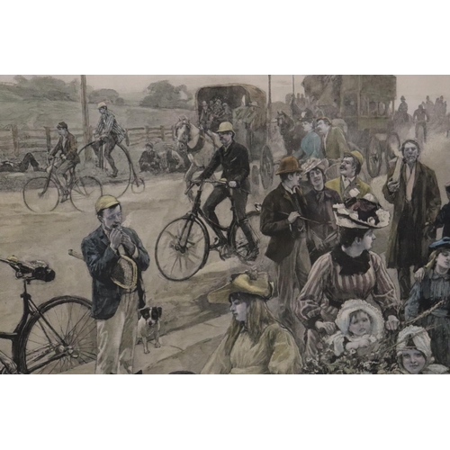 1070 - A FRAMED PRINT OF THE ENGRAVING BY WILLIAM HATHERELL 'ON PLEASURE BENT - A BANK HOLIDAY ROADSIDE SCE... 