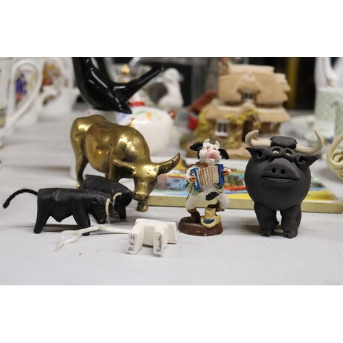 1092 - A MIXED LOT TO INCLUDE A ROYAL WORCESTER PIE FUNNEL, BRASS BULL, SILVERPLATE ROCKING HORSE, LILLIPUT... 