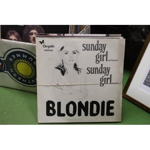 1108 - A COLLECTION OF VINLY LP RECORDS AND 12 INCH SINGLES TO INCLUDE BLONDIE, 15 QUEEN ALBUMS, DAVID BOWI... 