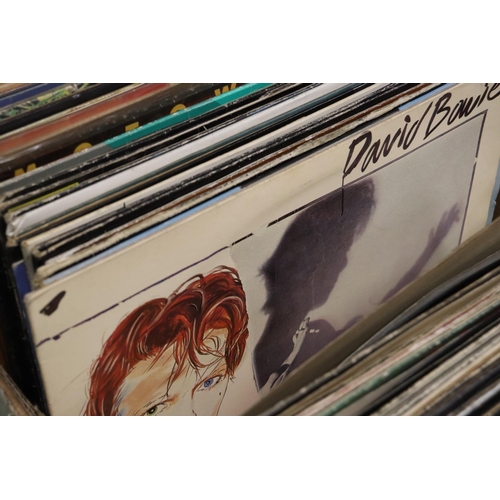 1108 - A COLLECTION OF VINLY LP RECORDS AND 12 INCH SINGLES TO INCLUDE BLONDIE, 15 QUEEN ALBUMS, DAVID BOWI... 