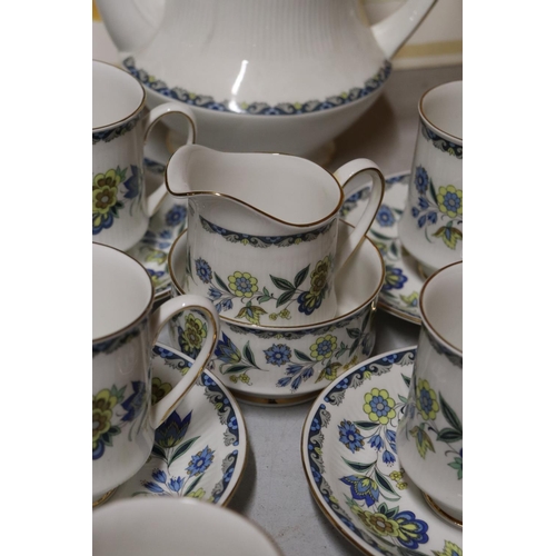 1113 - A VINTAGE PARAGON 'COMTESSA' COFFEE SET, TO INCLUDE A COFFEE POT, CREAM JUG, SUGAR BOWL, CUPS AND SA... 