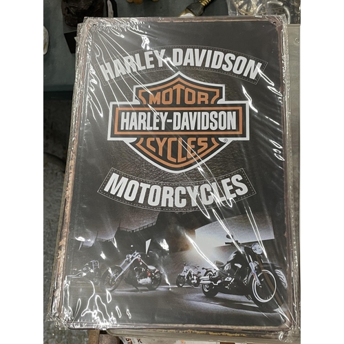 937A - A TIN PLATE SIGN HARLEY DAVIDSON MOTORCYCLES