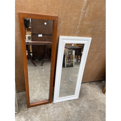 3013 - A MODERN CROWN CREST WALL MIRROR, 50