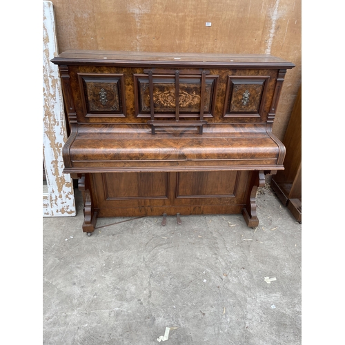 3016 - A CRANE & SONS (LIVERPOOL) OVERSTRUNG WALNUT PIANO