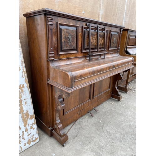 3016 - A CRANE & SONS (LIVERPOOL) OVERSTRUNG WALNUT PIANO