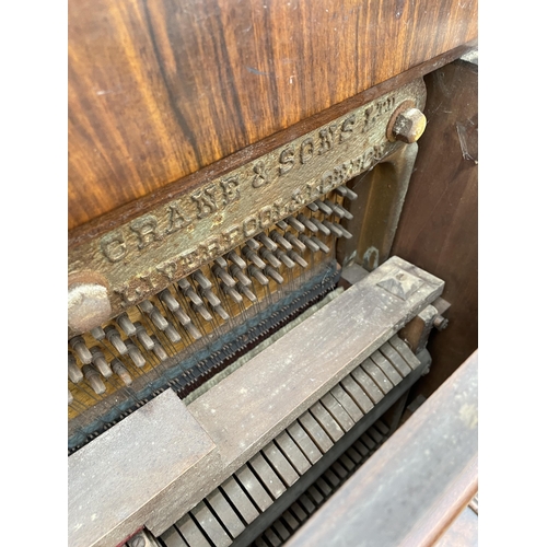 3016 - A CRANE & SONS (LIVERPOOL) OVERSTRUNG WALNUT PIANO