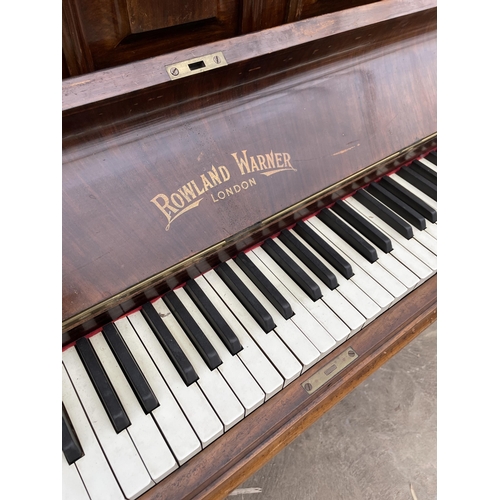 3017 - A ROLAND WARNER (LONDON) UPRIGHT PIANO